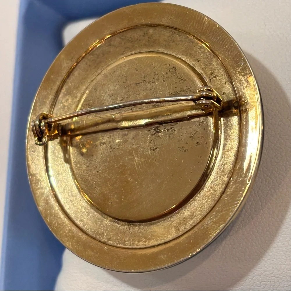 Elegant Gold and Tan Brooch